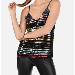 *Like New* Express Rainbow Sequin Top!